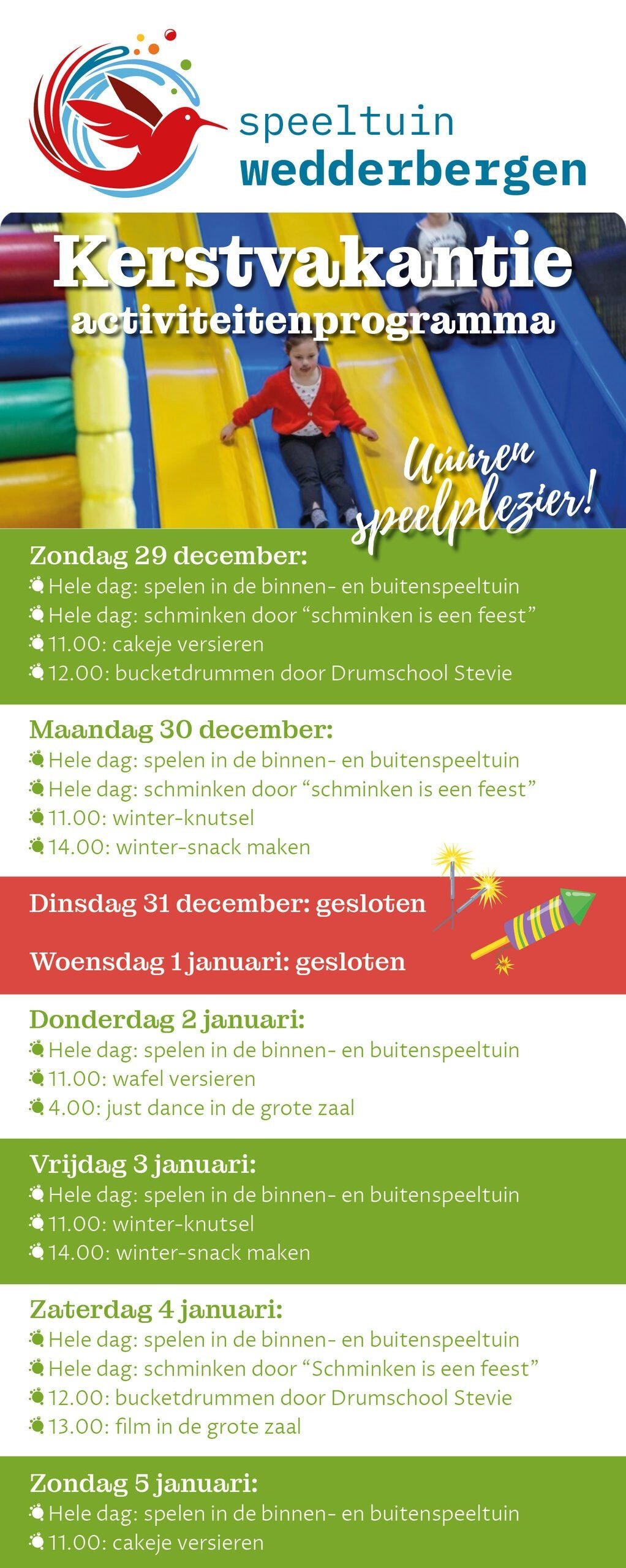 Kerst programma Wedderbergen
